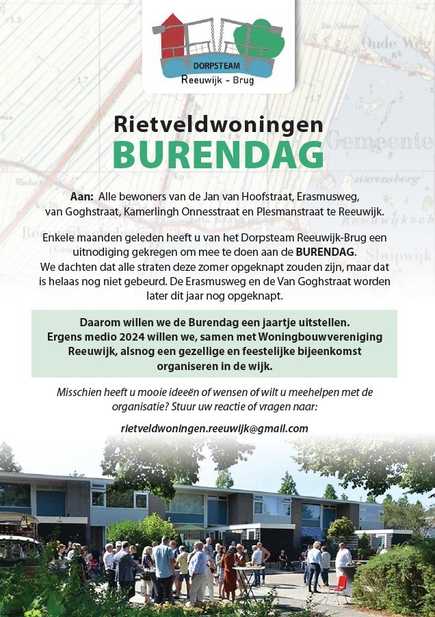 Bericht Burendag  Rietveldwoningen en omgeving  bekijken